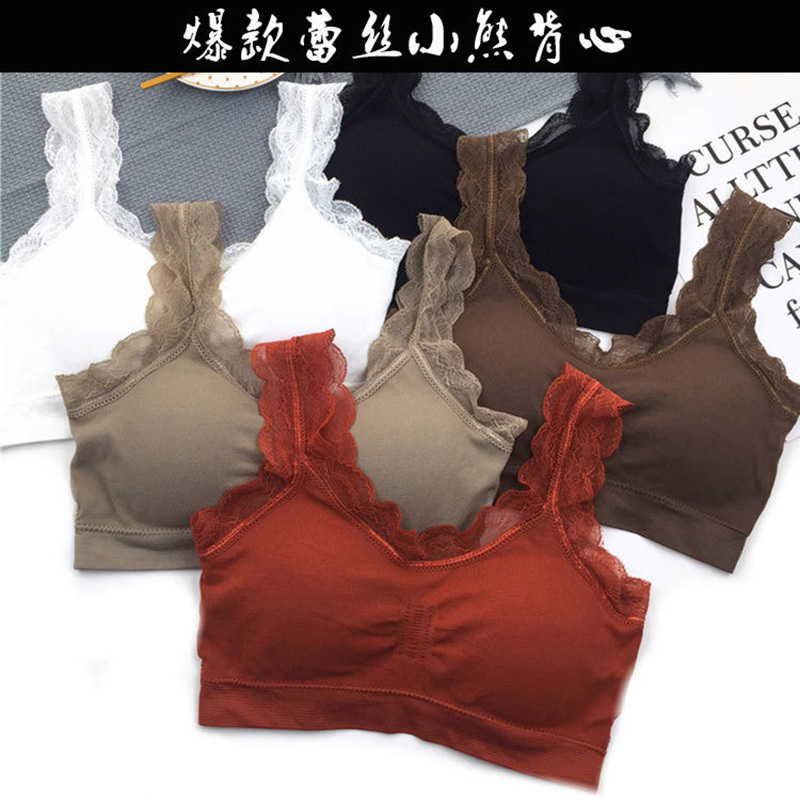 Sheer Bra Lace - 3D ชุดชั้นในลูกไม้สุดเซ็กซี่บราบราทรงสปอร์ตไร้รอยต่อโชว์หลังไร้สายบราดันทรงบราสำหรับผู้หญิงเสื้อชั้นในดันทรง