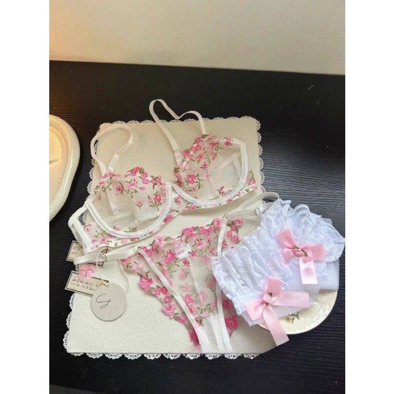 ชุดชั้นในบราลูกไม้ซีทรูลายดอกไ - Sheer Bra Lace บทวิจารณ์และราคา