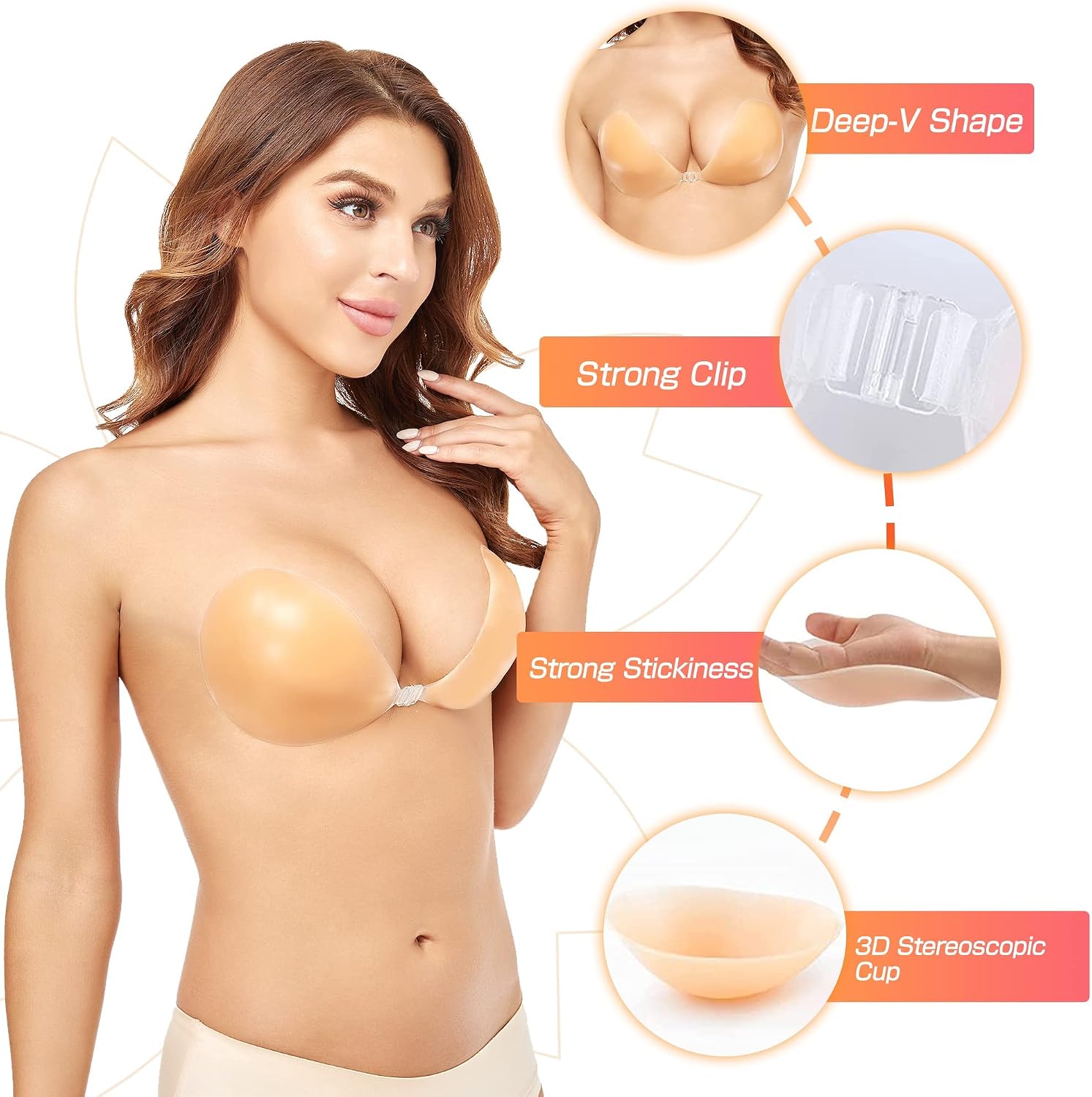 บราซิลิโคนแบบไร้สาย ยกทรงแบบดั - Push Up Bra Silicone บทวิจารณ์และราคา