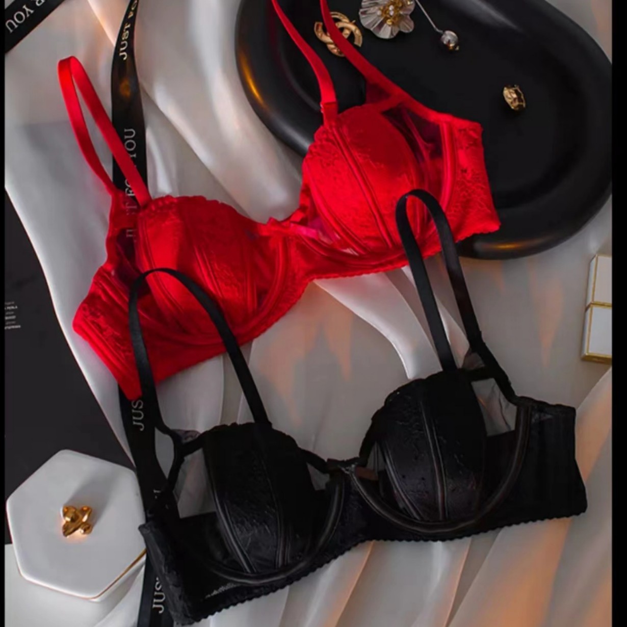 2025 ใหม่ Bra ภาษาฝรั่งเศสคําเ - Lace Bralette Set บทวิจารณ์และราคา
