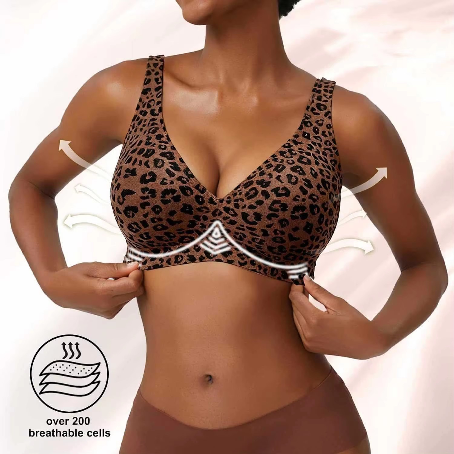 ชุดชั้นในบราพิมพ์ลายเสือดาวแบบ - Minimizer Bra Women บทวิจารณ์และราคา