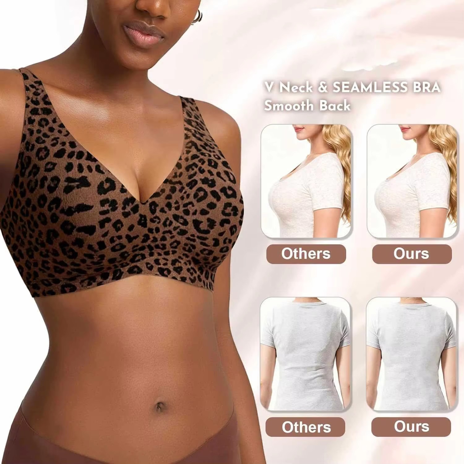 ชุดชั้นในบราพิมพ์ลายเสือดาวแบบ - Minimizer Bra Women บทวิจารณ์และราคา